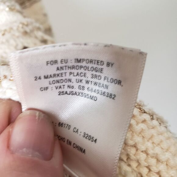 Anthropologie Little Yellow Bird Metallic Striped Knit Sweater - Picture 5 of 8